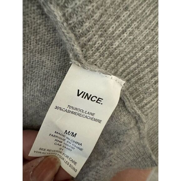 Vince Sweater Vest Women’s Heather Gray 100% Cashmere Wool Long Open Front Sz M - Picture 5 of 5